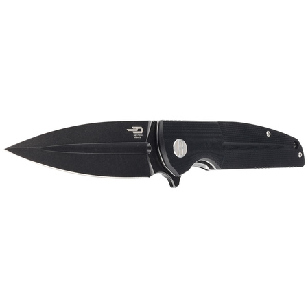Bestech Knife Fin Black G10, Black Stonewashed 14C28N (BG34A-3)