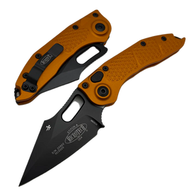 Nóż automatyczny Microtech Stitch-A S/E Orange Tangerine Aluminium, Black M390 by Borka Blades and Tony Marfione (169-1OT)