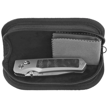 Nóż składany Remette Aurora Gray Titanium/Carbon Fiber, Manual Fine Grinding Satin Surface/Pearlescent Surface M390 (AURA-D)