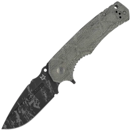 Fox Uro Knife OD Green Canvas Micarta, Acid Washed Niolox by Wander Tactical (FX-557)
