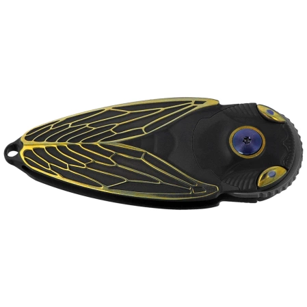 Nóż składany Rike Knife RK Cicada-DG Dark Gray / Gold Titanium, Bead Blasted M390