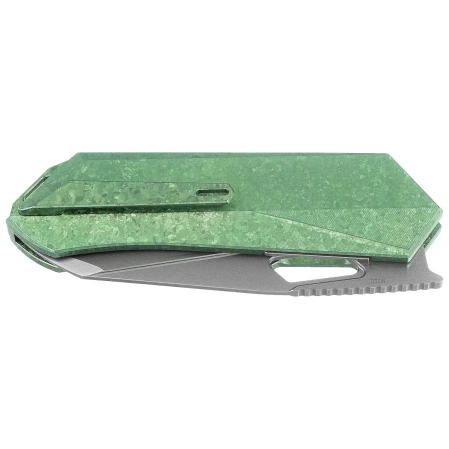 Nóż składany Remette RT-Woodpecker Crystal Green Titanium, Hand Grinding Pearlescent M390 (RTWP-IG)