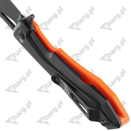 Nóż składany Real Steel Pelican Orange G10 / Black Steel, Black D2 by Aslan Zhanabayev (7922)