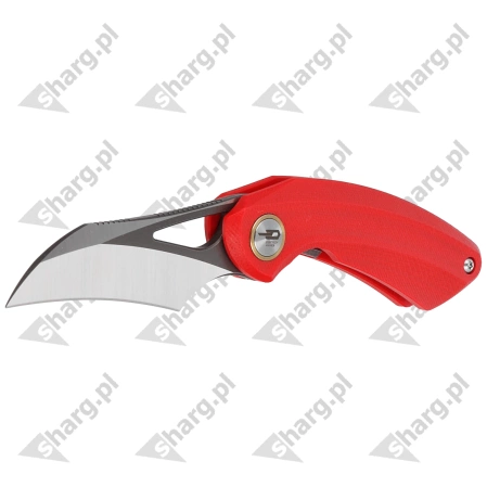 Bestech Bihai Red G10, Grey DLC Stonewashed/Satin 14C28N by Ostap Hel Knife (BG53C-2)