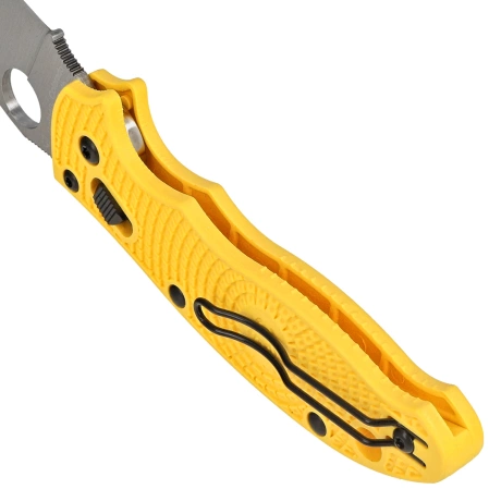 Spyderco Manix 2 Lightweight Salt Knife Yellow FRN, Satin MagnaCut by Eric Glesser (C101PYL2)