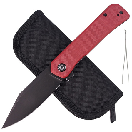 CIVIVI Knife Relic Burgundy G10, Black Stonewashed Nitro-V (C20077B-2)