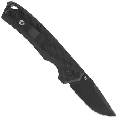 Tekto A3 Delta Mini D/P Automatic Knife Black G10, Black D2