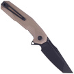 Kubey Carve Nest Knife Tan G10, Blackwashed D2 (KB237C)