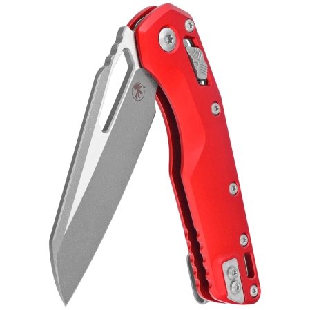 Microtech MSI S/E Knife Red Slab Side Aluminum, Apocalyptic M390MK by Tony Marfione (210-10APRD)
