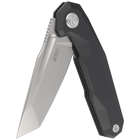 Nóż składany Kubey Carve Black G10, Beadblasted AUS-10 (KB237G)
