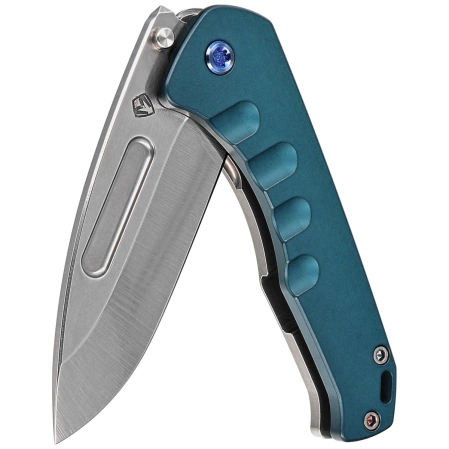 Medford Knife Praetorian Swift FL Flipper Drop Point Blue Titanium, Tumbled S45VN by Greg Medford