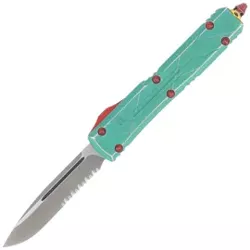 Nóż automatyczny OTF Microtech Ultratech S/E Bounty Hunter Signature Distressed Green Aluminium, Apocalyptic P/S M390 by Tony Marfione (121-11BH)