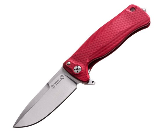 Nóż składany LionSteel SR22A Red Aluminum, Satin Sleipner by Molletta (SR22A RS)