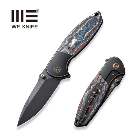 Nóż składany WE Knife Nitro OG Black Titanium/Nebula Fat Carbon, Black Stonewashed CPM 20CV by Peter Carey (WE23035-4)